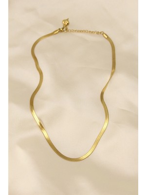 Bazarhane 316L Çelik Altın Renk 45 cm Italyan Zincir Model Kadın Kolye