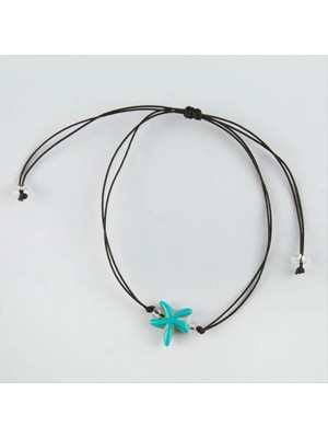 MidasTech Deniz Yıldızı Figürlü Turkuaz Taşlı Bileklik Nemere