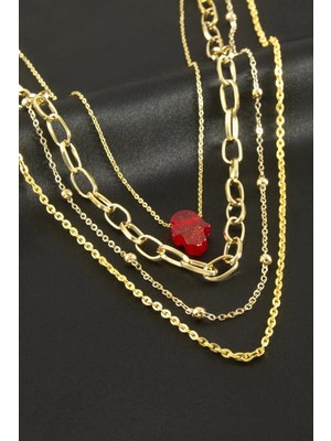 MidasTech Ftm Ana Eli Dörtlü Kolye Nemere