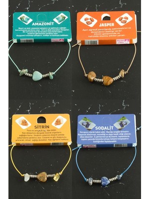 MidasTech Kalp Karışık Doğaltaş Bileklik Nemere