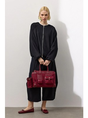 Molene Siyah Zip Hafif Bomber Ceket