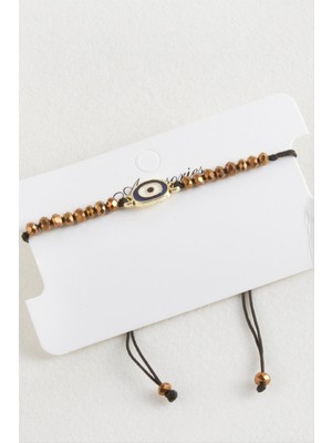 MidasTech Nazar Kristal Makrome Ip Bileklik Nemere