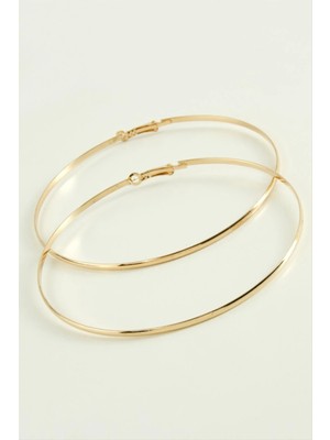 MidasTech Düz Metal Halka Küpe 9-10 cm Nemere