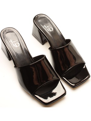 İdil Idil   Siyah Rugan Kadın Terlik