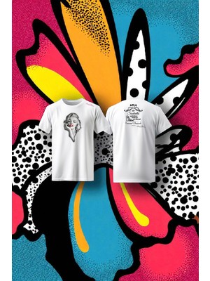 Efsaneler Asla Ölmez Marilyn Monroe Özel Tasarımlı Beyaz Baskılı T-Shirt