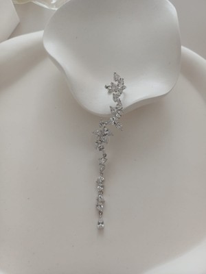 Yaprak Silver Earcuff Kıkırdak Küpe