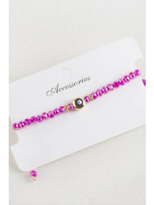 MidasTech Nazar Kristal Makrome Ip Bileklik 6 mm Nemere