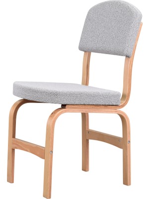 Vilinze Ege Teddy Kumaş Naturel Ayak Ahşap Sandalye