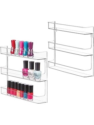 SHC4200 Idesign Duvar Askısı, Oje Rafı, 3 Raflı, Banyo, Lavabo, Dolap, Yatak Odası Için 2 Duvar Rafı Seti