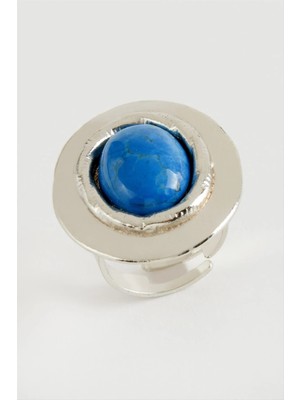 MidasTech Oval Turkuaz Taşlı Yüzük Nemere