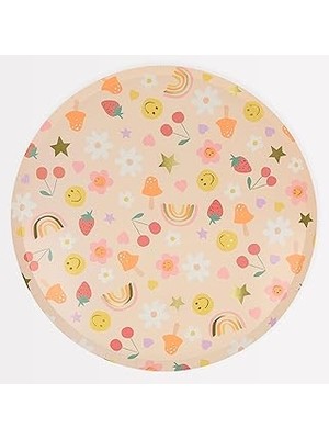 SHC4200 Meri Meri - Happy Face Icons Dinner Plates - Mutlu Yüzler Tabaklar (X8)