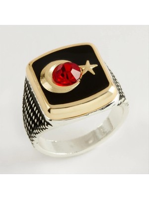 MidasTech Ay Yıldız Metal Erkek Yüzük Nemere