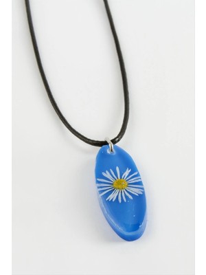 MidasTech Papatya Oval Epoksi Kolye Nemere