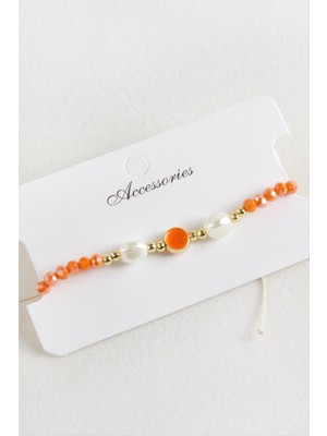 MidasTech Mineli Inci Kristal Makrome Ip Bileklik Nemere