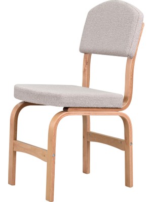 Vilinze Ege Teddy Kumaş Naturel Ayak Ahşap Sandalye