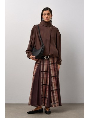 Molene Kahverengi Trenç Bomber Rüzgarlıklı Ceket