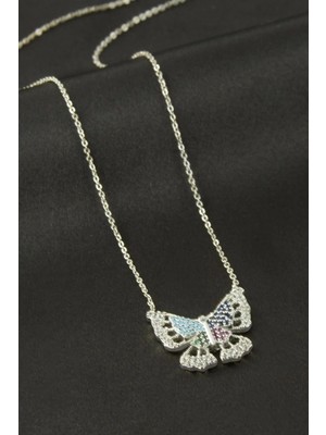 MidasTech Kelebek Zirkon Taşlı Kolye Nemere