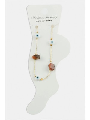 MidasTech Nazar Kırık Doğaltaşlı Boncuk Halhal Nemere