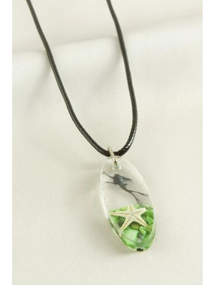 MidasTech Deniz Yıldızı Elips Epoksi Kolye Nemere