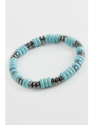 MidasTech Hematit Turkuaz Doğaltaş Bileklik Nemere