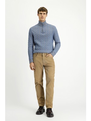 Kiğılı 6 Drop Regular Fit Standart Kesim Likralı Kadife Pantolon