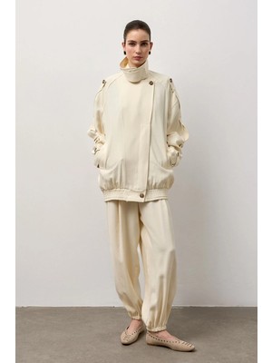 Molene Ekru Trenç Bomber Rüzgarlıklı Ceket