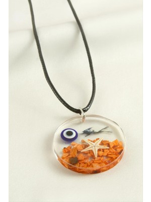 MidasTech Deniz Yıldızı Yuvarlak Epoksi Kolye Nemere