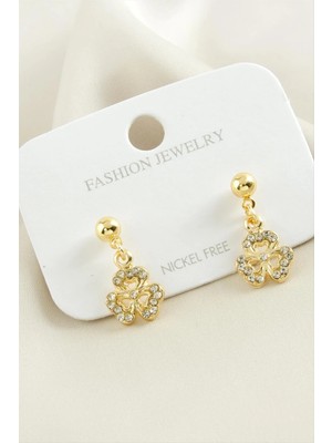 MidasTech Yonca Taşlı Küpe Nemere