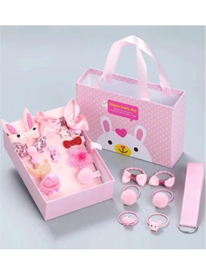 Marsilyan Çanta Kutulu Şirin Kız Çocuk Toka Seti - 18 Parça