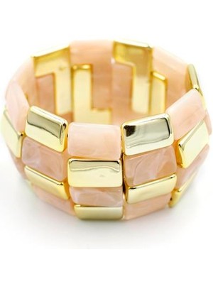 Aesco Lastikli Taşlı Bilezik - Pembe