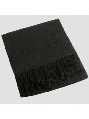 MidasTech Siyah Renkli Keten Şal 50*165 Nemere