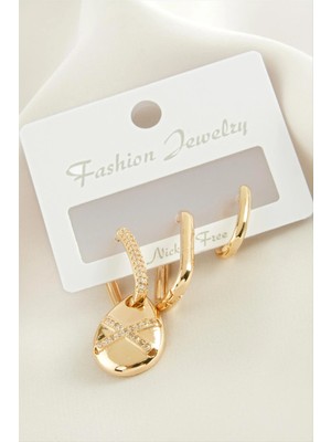 MidasTech 3 Adet Damla Zirkon Taşlı Küpe Nemere