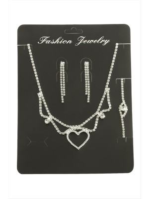 MidasTech Kalp Taşlı Set Kolye Nemere