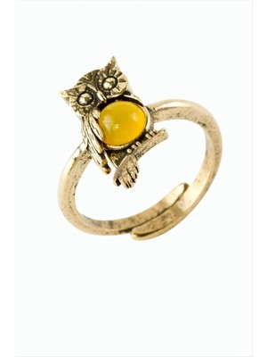 MidasTech Baykuş Doğaltaşlı Otantik Yüzük Nemere