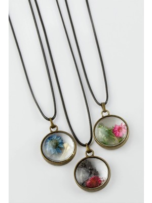 MidasTech Karışık Renkli Çiçek Canlı Kolye Nemere