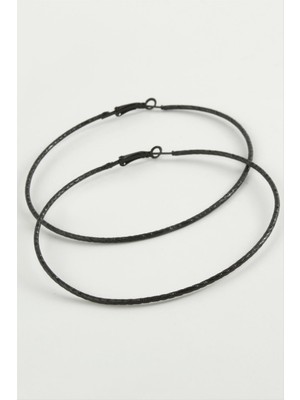 MidasTech Çizgili Metal Halka Küpe 8-9-10 cm Nemere