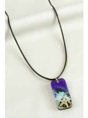 MidasTech Deniz Yıldızı Dikdörtgen Epoksi Kolye Nemere