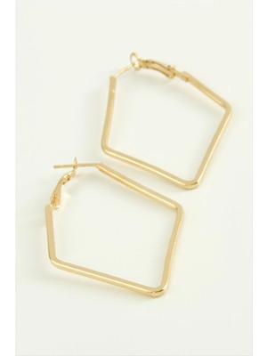 MidasTech Dörtgen Halka Küpe 6 cm Nemere