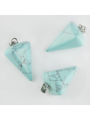 MidasTech Turkuaz Pandül Doğaltaş Kolye Ucu Nemere