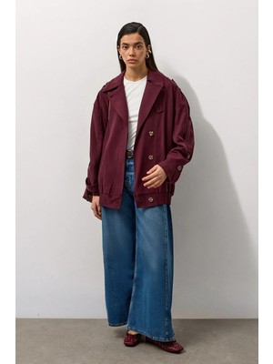 Molene Bordo Trenç Bomber Rüzgarlıklı Ceket