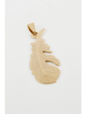 MidasTech Yaprak Çelik Kolye Ucu 5 cm Nemere