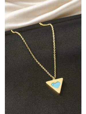 Marsilyan Üçgen Sedef Çelik Kolye