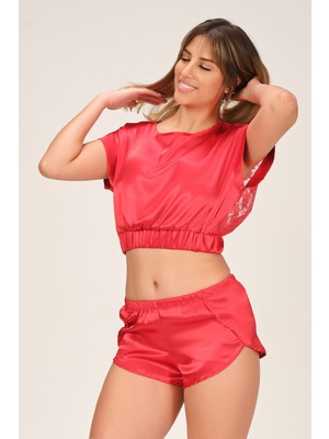 Jumelles Kırmızı Jumelles Şortlu Crop Takım