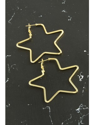 MidasTech Yıldız Trend Küpe 5 cm Nemere