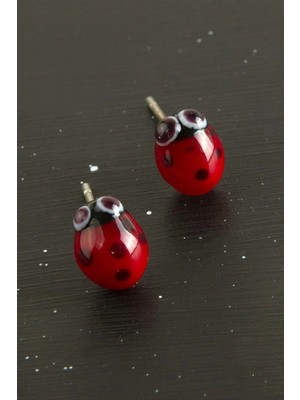 MidasTech Uğur Böceği Cam Küpe Nemere