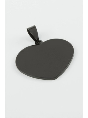 MidasTech Kalp Isim Yazılabilir Çelik Kolye Ucu 2,5 cm Nemere