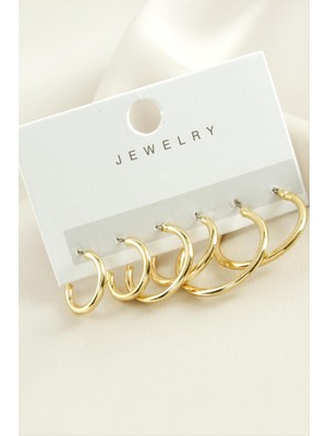 MidasTech 6 Adet Boru Trend Halka Küpe 1,5-2-2,5 cm Nemere