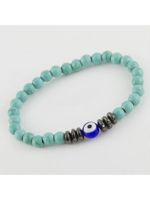 MidasTech Turkuaz Hematit Doğaltaş Bileklik Nemere