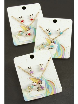 MidasTech Tavşan Mineli Set Kolye Nemere