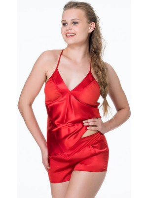 Jumelles Kırmızı Jumelles Saten Şortlu Takım